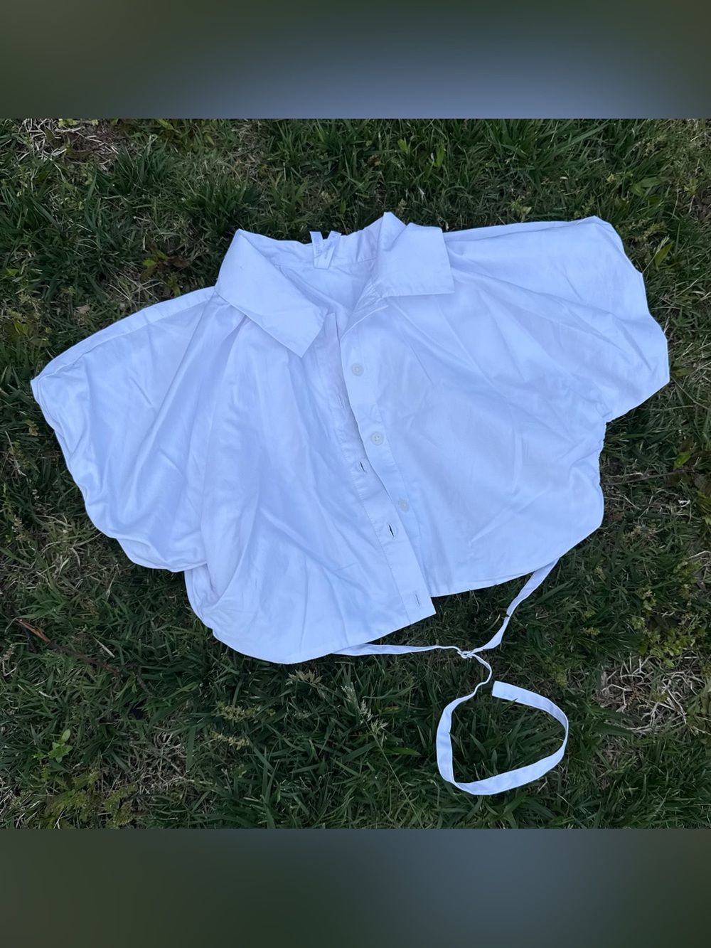 Truth Cropped Top Blouse White With Tie M